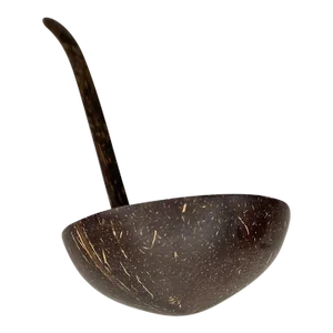 Vintage Folk Art Handmade Coconut Palm Wood Spoon Ladle