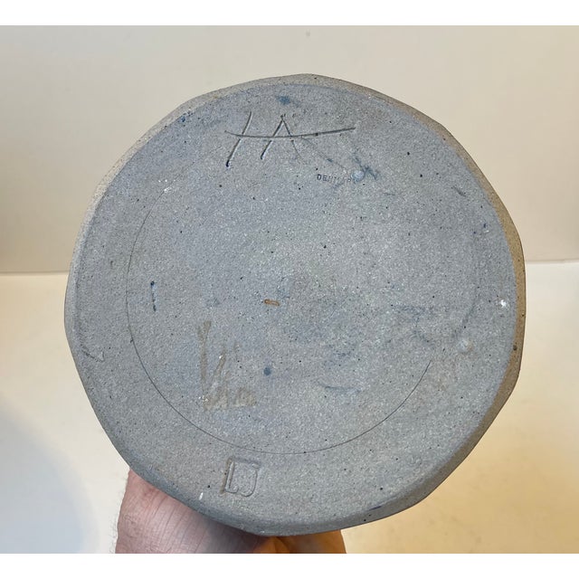 1960s Stoneware Bowl in Blue Glaze by Herman August Kähler, 1960s For Sale - Image 5 of 9