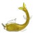 Venetian Murano Vintage Sommerso Yellow Gold Aventurine Italian Art Glass Fish Figure Sculpture For Sale