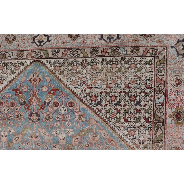 Antique Persian Malayer Gallery Rug With Soft Blue Field and Lattice 7 X 16'3 For Sale - Image 11 of 15