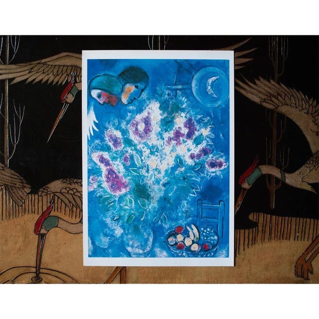 The School of Paris 1993 After Marc Chagall "Still Life With Flowers", First Edition Poster For Sale - Image 3 of 5