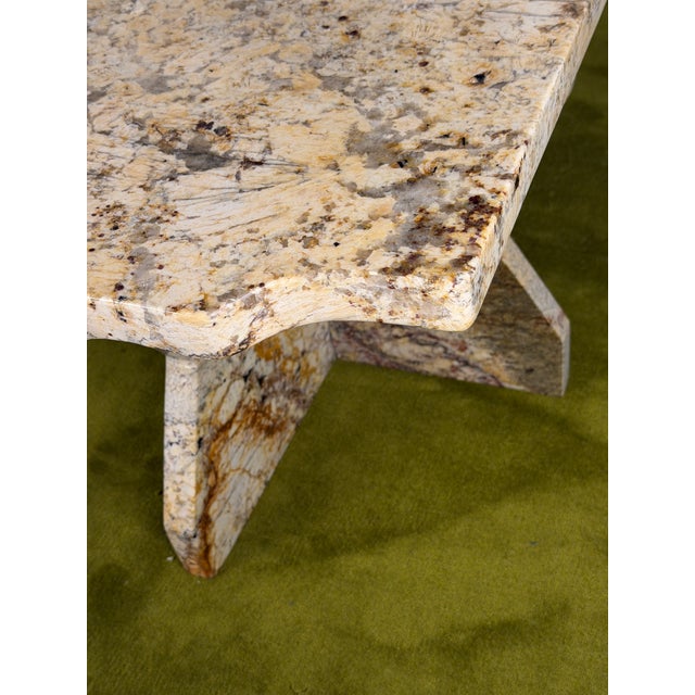 Unique Vintage Postmodern Granite Stone Coffee Table With Scalloped Edge For Sale - Image 13 of 16