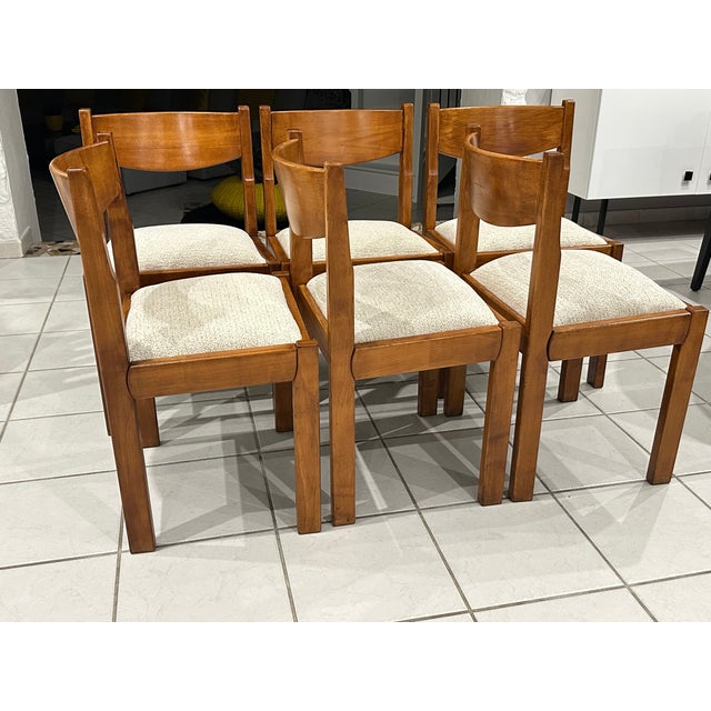 Vintage Orme Chairs attributed to Maison Regain, France, 1980, Set of 6 For Sale - Image 4 of 18