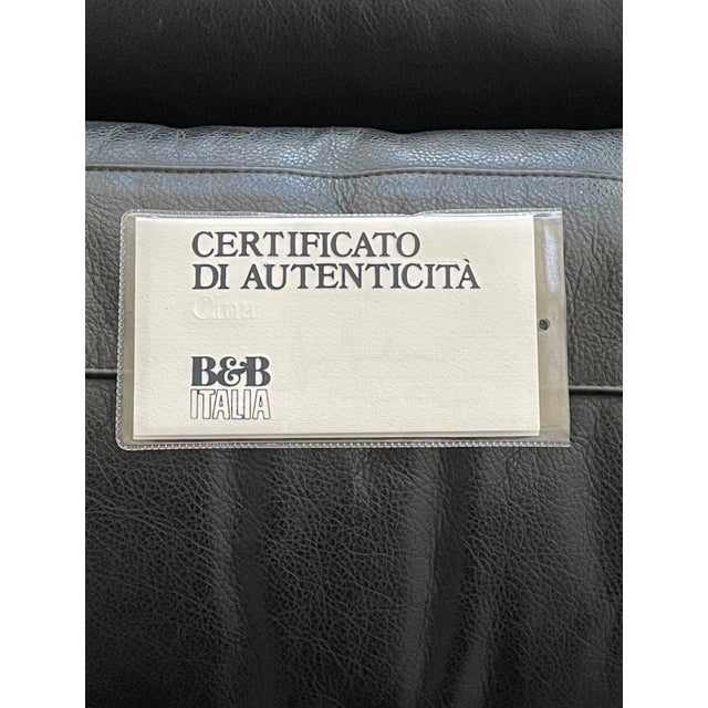 B&b Italia Antonio Citterio for Cina Two Seat Black Leather Sofa For Sale - Image 10 of 10