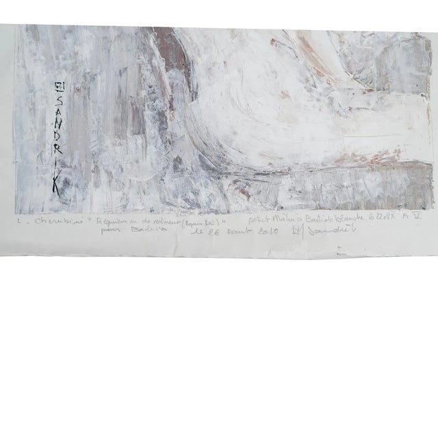 Sandrik Scarella 2010 French Figural Nude Mixed Media on Paper in Gray Tones For Sale - Image 4 of 7