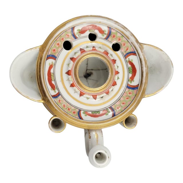 Compartments Porcelain Inkwell from Worcester, 1820 For Sale - Image 9 of 16