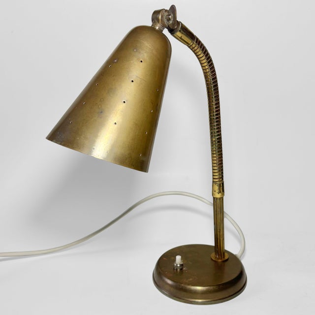 Mid-Century Modern Mid-Century Modern Danish Table Lamp in Brass, 1940s For Sale - Image 3 of 9