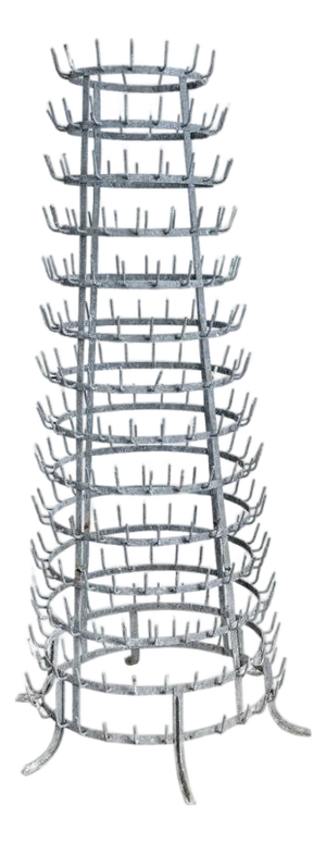 French 1920s Massive Zinc Bottle Drying Rack