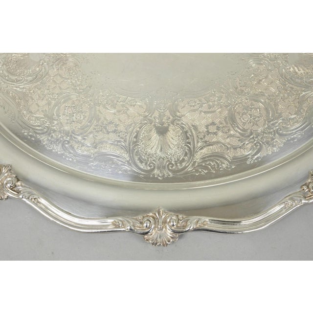 Vintage Reed & Barton 05600 Regent Victorian Silver Plated Serving Platter Tray For Sale In Philadelphia - Image 6 of 13