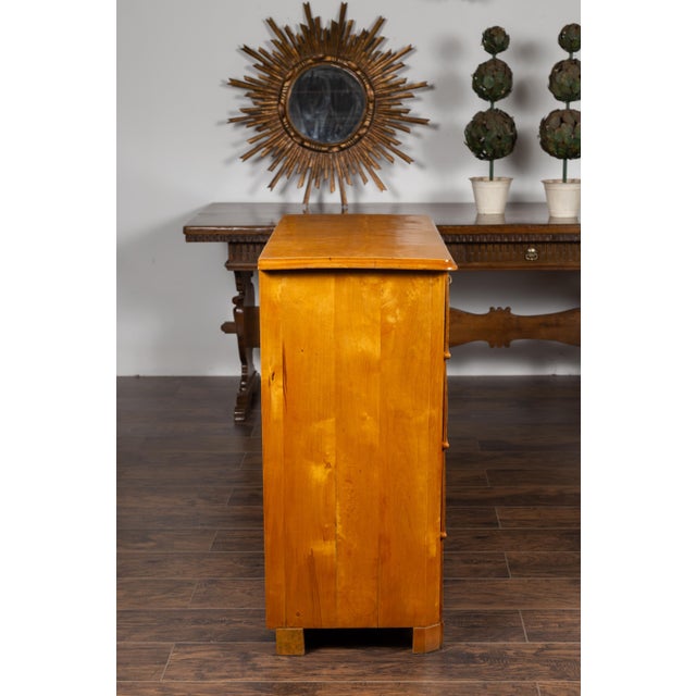 Austrian 1870s Biedermeier Style Four-Drawer Chest with Bookmarked Birch Veneer For Sale - Image 12 of 12