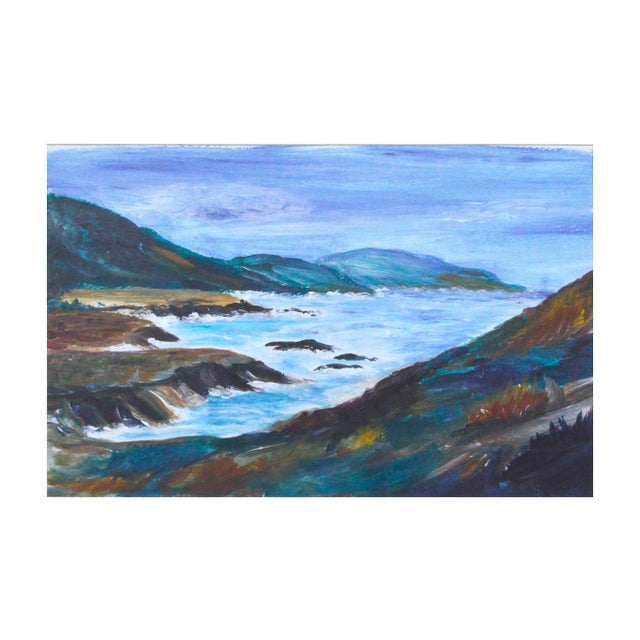 Beautiful California seascape of Rocky Point in Big Sur, California by an unknown artist (American, 20th Century)....