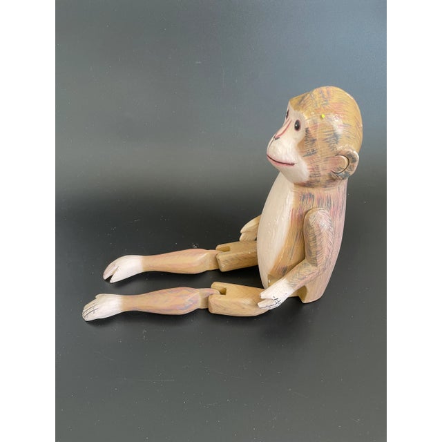 Antique Jointed Composition Monkey Window Shelf Sitter For Sale - Image 4 of 13