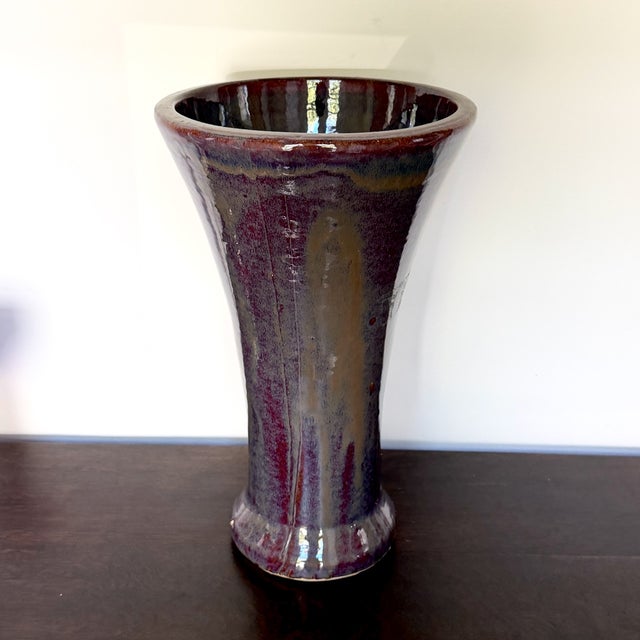 Large Vintage Stoneware Vase with Reactive Glaze, 1960s For Sale - Image 11 of 16