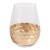 Fez Cut Stemless Wine Glass with Gold Leaf, Set of 6 For Sale
