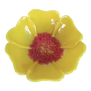 Vintage Bright Yellow Art Glass Flower Bowl