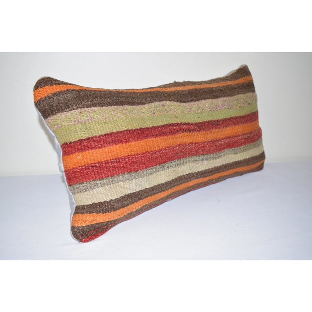 Mid-Century Modern Striped Wool Kilim Pillow Cover For Sale - Image 3 of 5