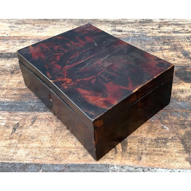 Wood Vintage Primitive Burl Wood Box For Sale - Image 7 of 12