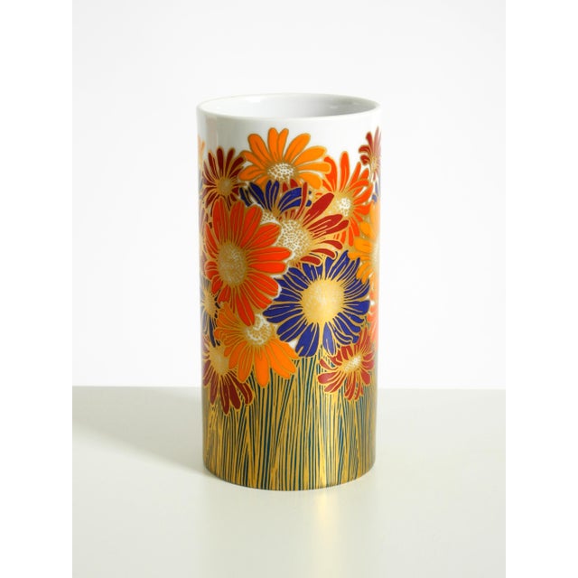 Orange Vintage Porcelain Vase by Rosamonde Nairac for Rosenthal Studio-Linie, 1980s For Sale - Image 8 of 17