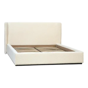 Cream Boucle Upholstered Queen Size Bed