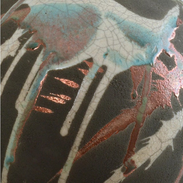 Green Abstract Spherical Ceramic Sculpture For Sale - Image 8 of 10