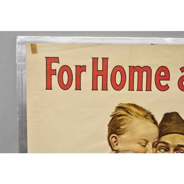 Paper Original Vintage 1918 Wwi Poster 'For Home and Country' by Alfred Everitt Orr For Sale - Image 7 of 15