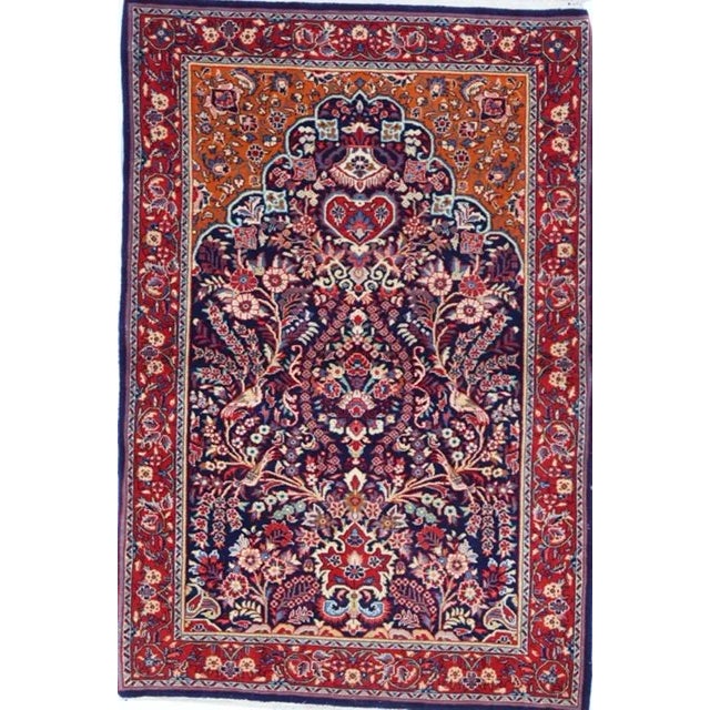Wool pile genuine hand made very fine Persian Sarouk Ghiasabad in tree of life pattern-