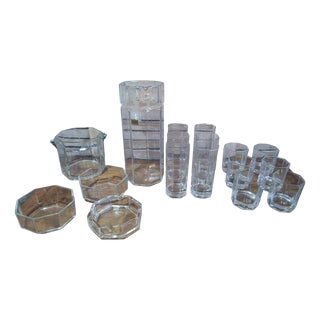 Vintage French Beverage Set in Glass from Luminarc, 1970s, Set of 17 For Sale