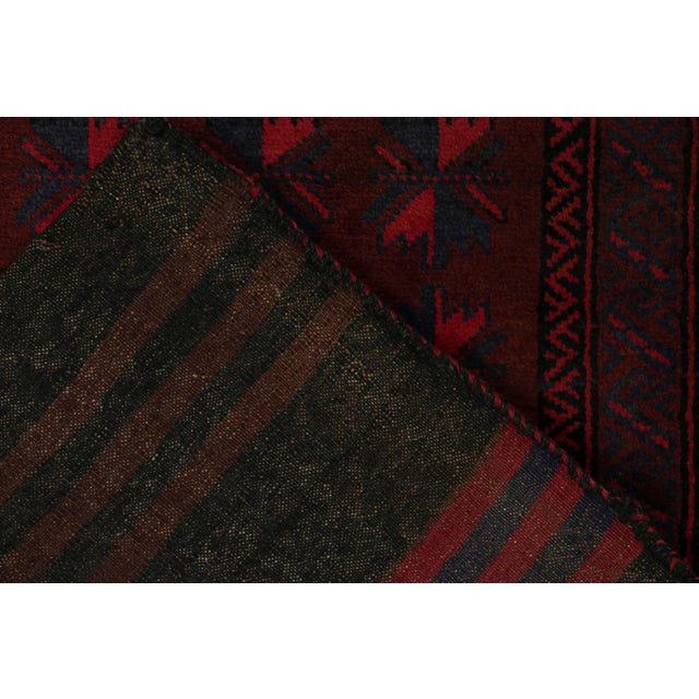 Textile Rug & Kilim’s Baluch Tribal Rug With Burgundy and Navy Blue Geometric Patterns For Sale - Image 7 of 7