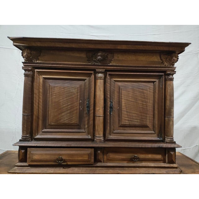 18th Century 18th Century French Provincial Walnut Buffet À Deux Corps, Renaissance Style, Circa 1760 For Sale - Image 5 of 18