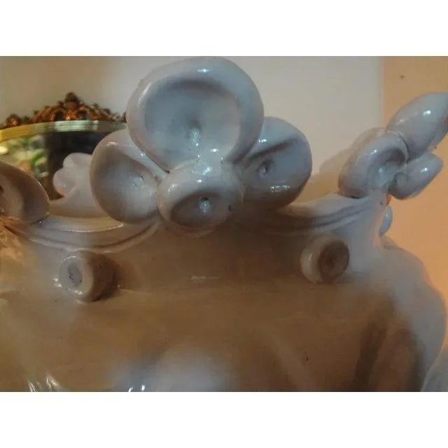 20th Century Italian White Glazed Terracotta Bust Jardinieres-a Pair For Sale - Image 11 of 13