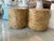 Vintage 1960s Pair of Burl Wood Laminate Drum Benches Stools or Drink Tables For Sale - Image 12 of 12