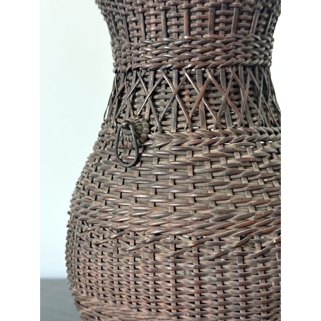 Antique Japanese Hanging Ikebana Bamboo Basket For Sale - Image 9 of 12