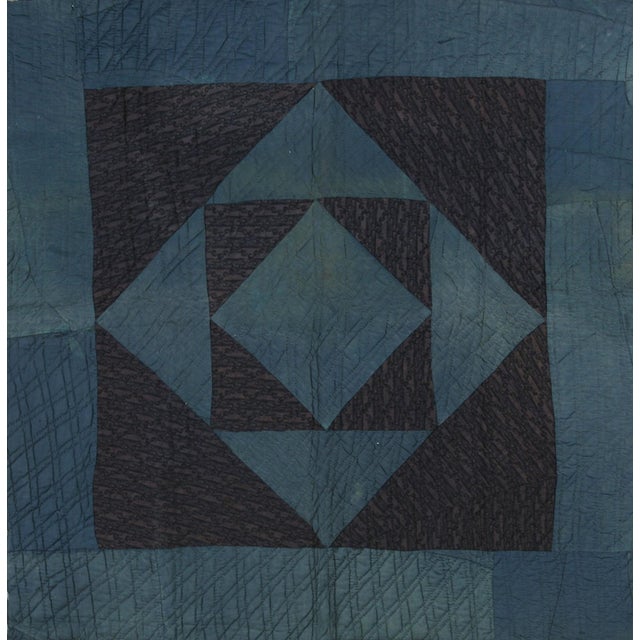 Contemporary 1890s Antique Quilt America Multicolor Square Geometric Textiles Rug For Sale - Image 3 of 3