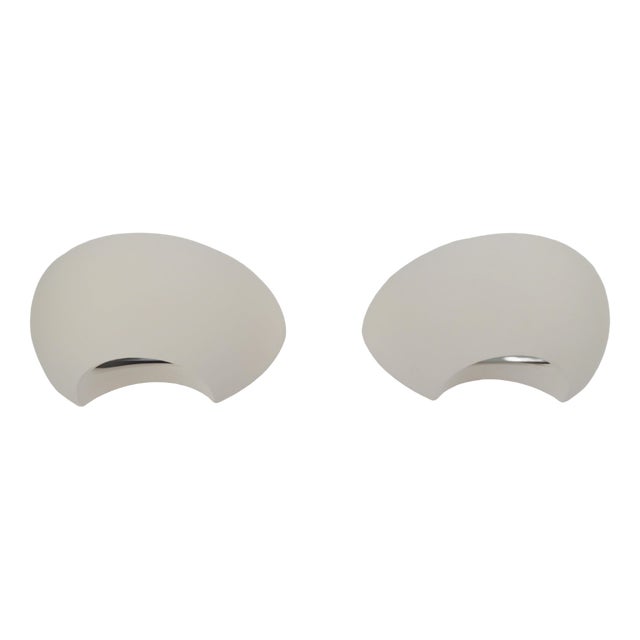 Semi-Circular Plaster Wall Lamps from Atelier Sedap 1990, Set of 2 For Sale