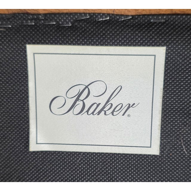 Set of 6 Baker Furniture Dining Chairs, Modern Neoclassical Regency Style, Geometric Circle Back, Upholstered Seats For Sale - Image 12 of 12