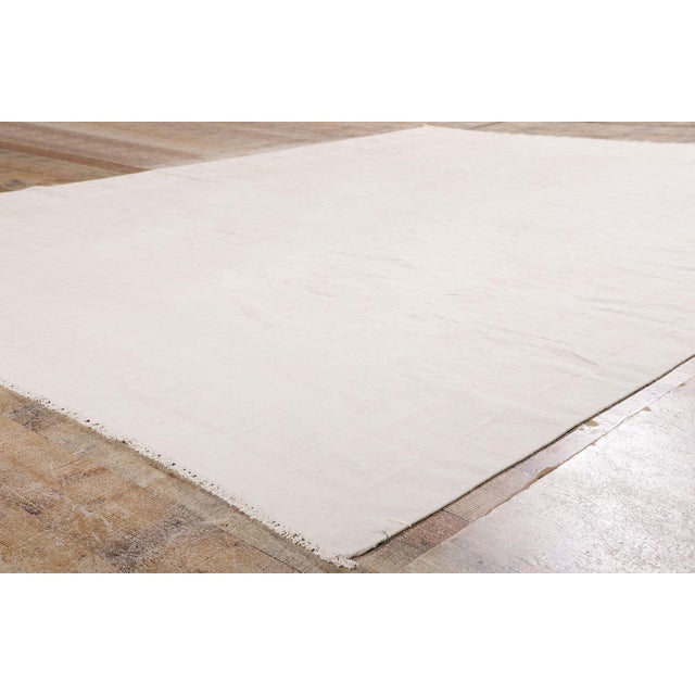Ivory Vintage Indian Dhurrie Rug, 08'10 X 11'04 For Sale - Image 8 of 10
