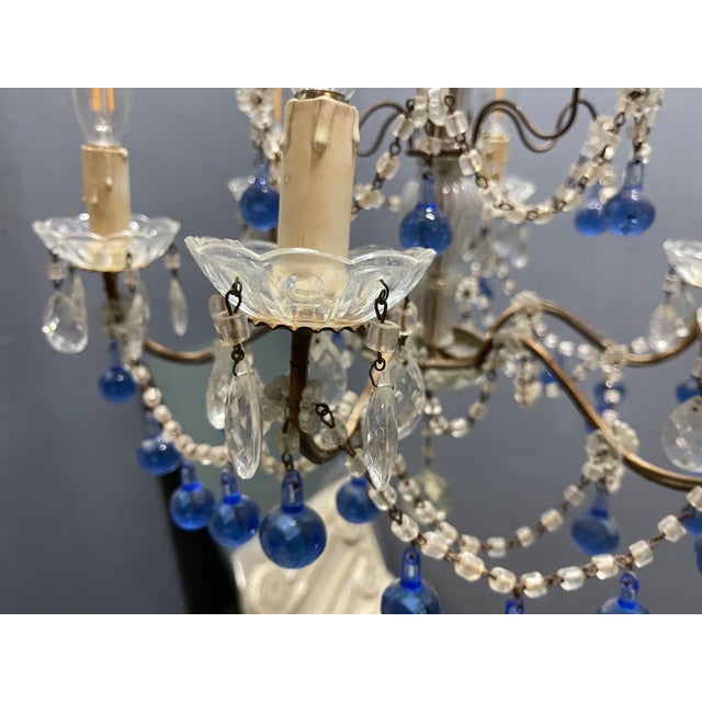 Blue Vintage Macaroni Blue Murano Glass Chandelier, 1950s For Sale - Image 8 of 13