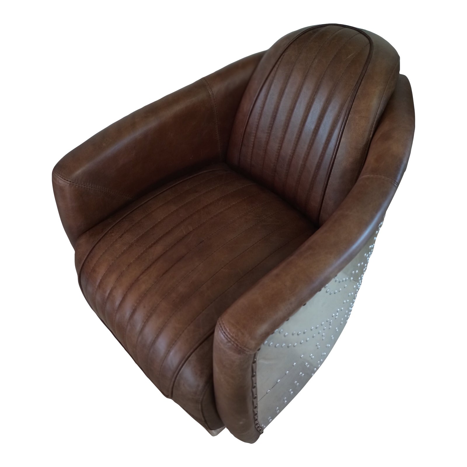 Contemporary Leather Aviator Chair Attributed to Restoration Hardware