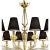 Murano Minimalist Modern Linear Murano Glass Chandelier With Gold Leaf Accents For Sale - Image 4 of 5