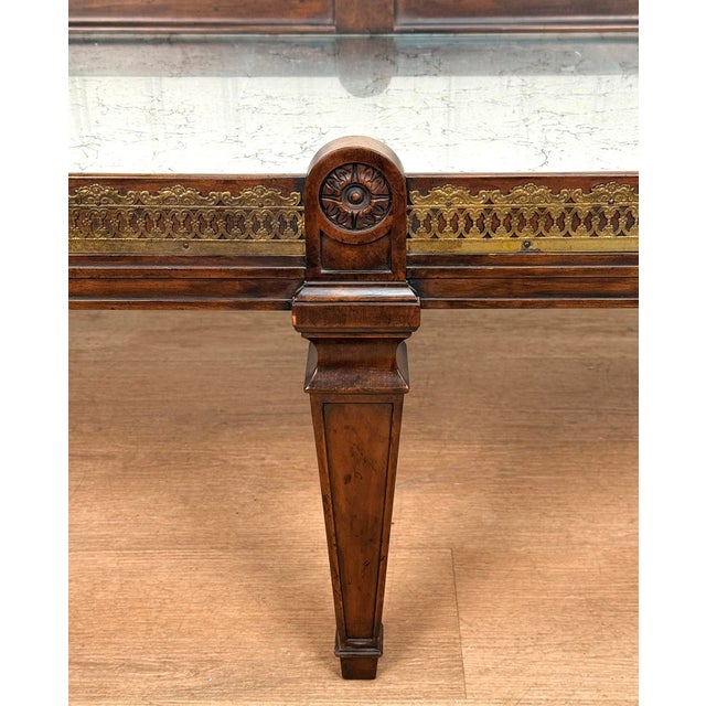 Brown Vintage Neoclassical Mahogany Mirrored Oval Surtout De Coffee Table For Sale - Image 8 of 13