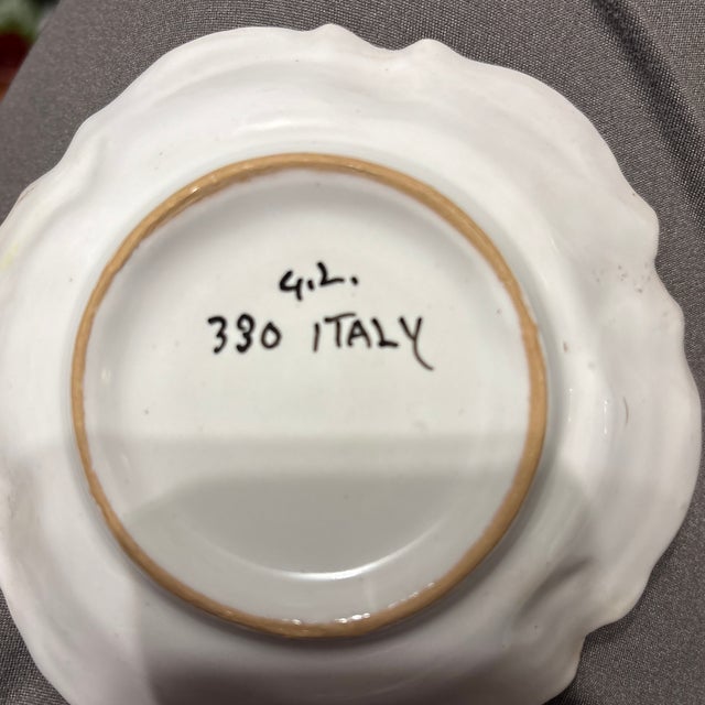 Early 20th Century Italian Ceramic Trinket Dish Hand Painted For Sale - Image 11 of 11