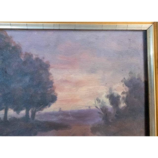 20th Century American Tonalist Sunset Landscape Painting in Gold Frame For Sale - Image 10 of 13