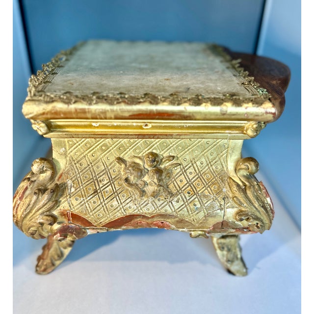 Shabby Chic 19th Century Giltwood Altar Base Stand For Sale - Image 3 of 11