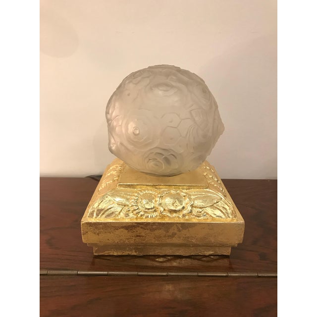 Art Deco French Art Deco Floral Table Lamps Signed by Sabino - a Pair For Sale - Image 3 of 13