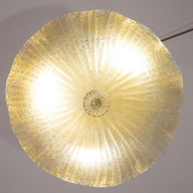 Murano Gold Ceiling Light Flower by Barovier & Toso, 1970 For Sale - Image 6 of 11
