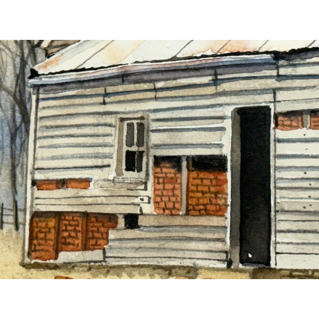 Late 20th Century Karen Marlowe "Old Cottage, Broadmarsh" Original Watercolor, Framed For Sale - Image 5 of 12