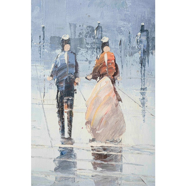 Wood Vintage Paris Arc De Triomphe Impasto Oil Painting Signed Adams, Framed For Sale - Image 7 of 15