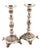 Silver Candlesticks with Turned and Engraved Shafts, Set of 2 For Sale