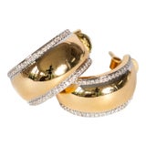 Image of Rocks With Soul Wide Gold Hoop With Diamond Border - 2 Pieces For Sale