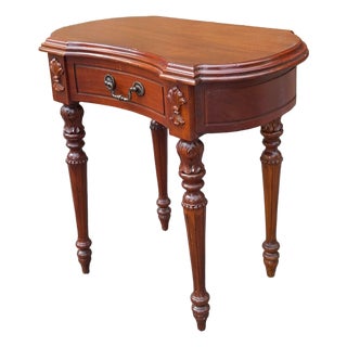 Refinished Vintage Kidney-Shaped Mahogany Accent Table For Sale